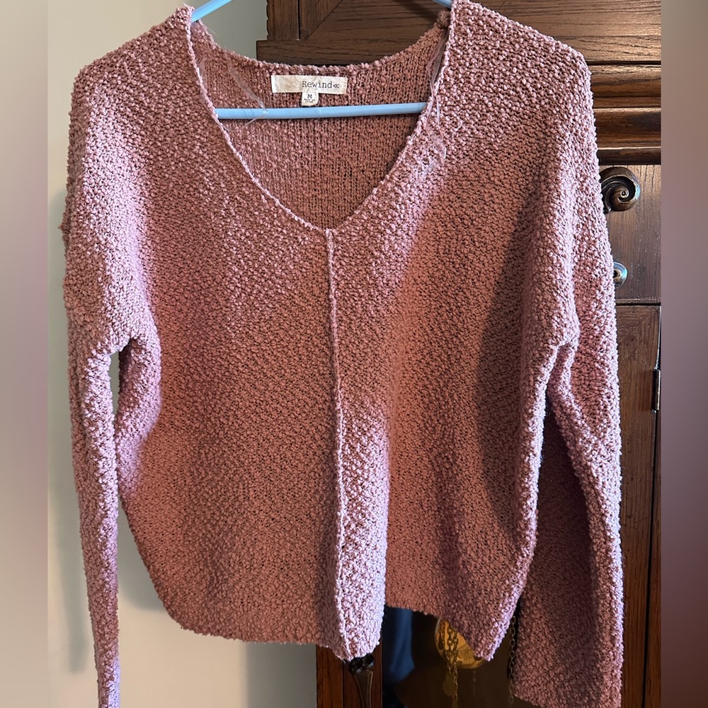 Rewind Size Medium Pink Fuzzy Sweater